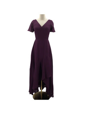 FORMAL 0 XS purple mother of bride bridesmaid party high low dress NEW 0b9